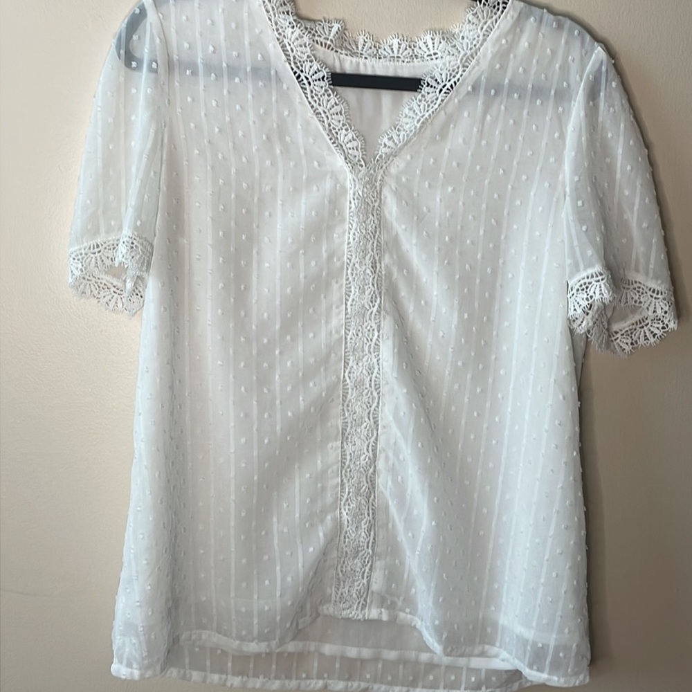 Size: small polyester thrifted shirt soft lacy classy New Orleans style